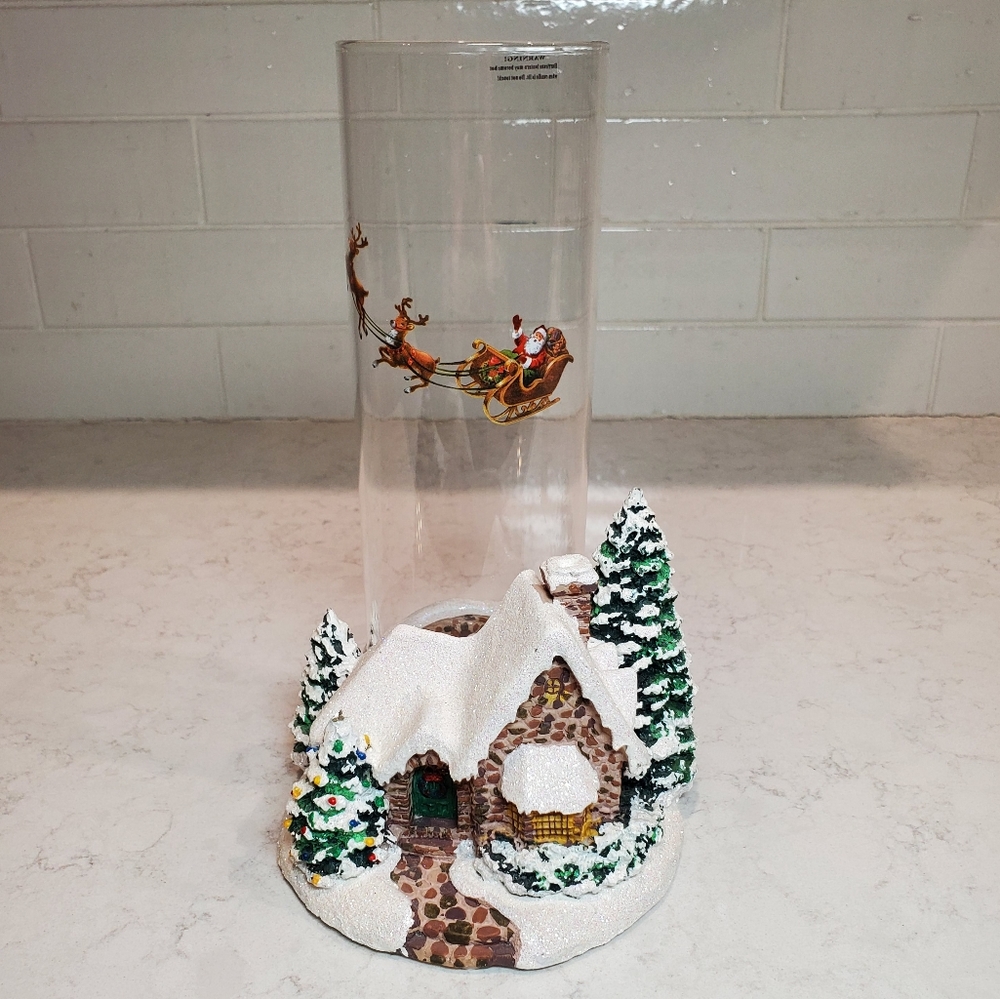 Thomas Kinkade Teleflora "Memories of Christmas" 2005 Candle Holder